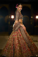 Lehenga Blouse Dupatta Antique Gold