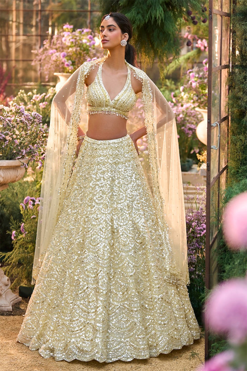 Lehenga Blouse Dupatta Lemon Yellow