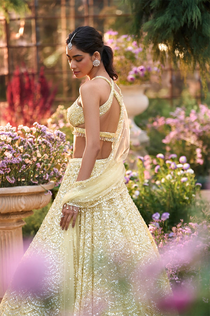 Lehenga Blouse Dupatta Lemon Yellow