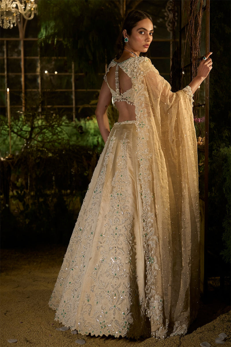 Lehenga Blouse Dupatta Light Gold