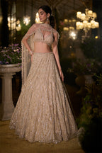 Lehenga blouse Dupatta Coffee-Floral