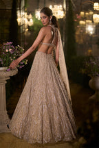 Lehenga blouse Dupatta Coffee-Floral