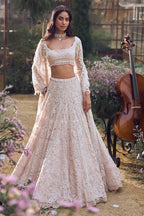 Lehenga Blouse Dupatta Powder-Peach