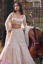 Lehenga Blouse Dupatta Powder-Peach