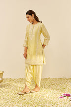 KURTA DHOTI DUPATTA BLUSH PINK IVORY YELLOW
