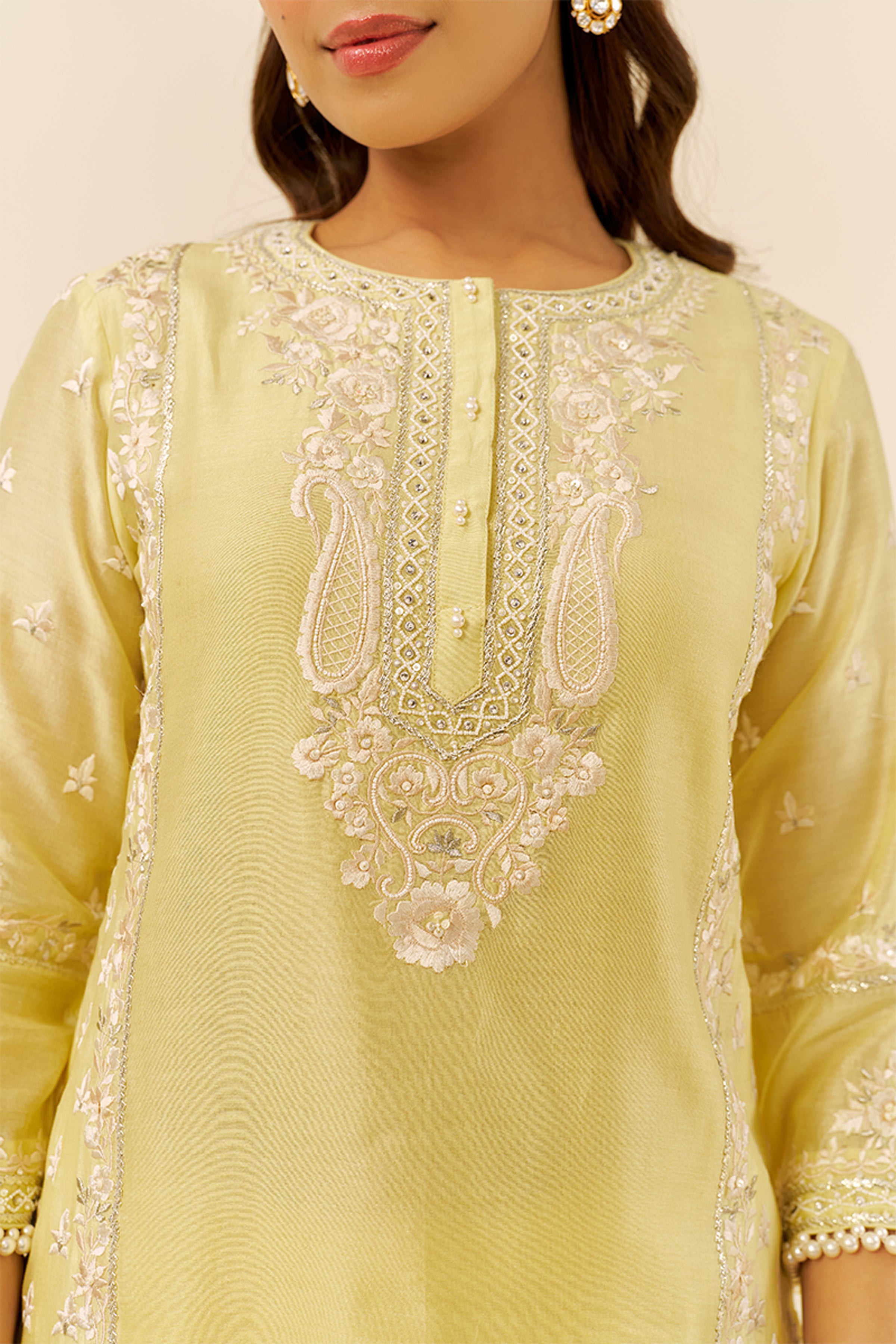 KURTA DHOTI DUPATTA BLUSH PINK IVORY YELLOW