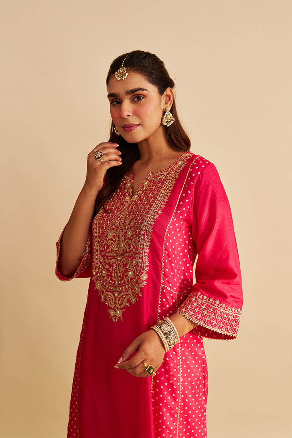 CHAUGA SALWAR MUSTARD HOT PINK