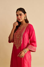CHAUGA SALWAR MUSTARD HOT PINK