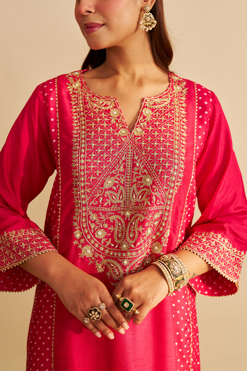 CHAUGA SALWAR MUSTARD HOT PINK