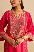 CHAUGA SALWAR MUSTARD HOT PINK