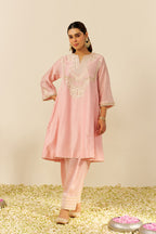 SHEETAL BATRA KAFTAN SALWAR CHAUGA SALWAR DUPATTA BLUSH PINK