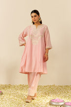 CHAUGA SALWAR DUPATTA BLUSH PINK IVORY