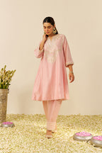 CHAUGA SALWAR DUPATTA BLUSH PINK IVORY