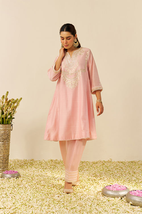 CHAUGA SALWAR DUPATTA BLUSH PINK IVORY