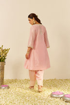 CHAUGA SALWAR DUPATTA BLUSH PINK IVORY