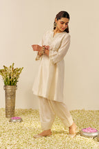 CHAUGA SALWAR DUPATTA BLUSH PINK IVORY