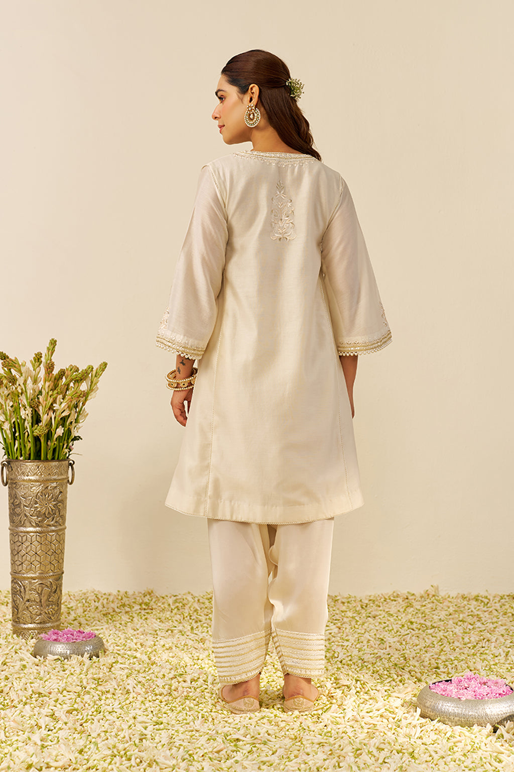 CHAUGA SALWAR DUPATTA BLUSH PINK IVORY