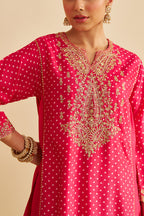 CHAUGA SALWAR HOT PINK ORANGE