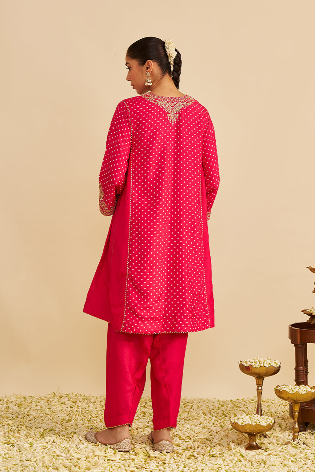 CHAUGA SALWAR HOT PINK ORANGE