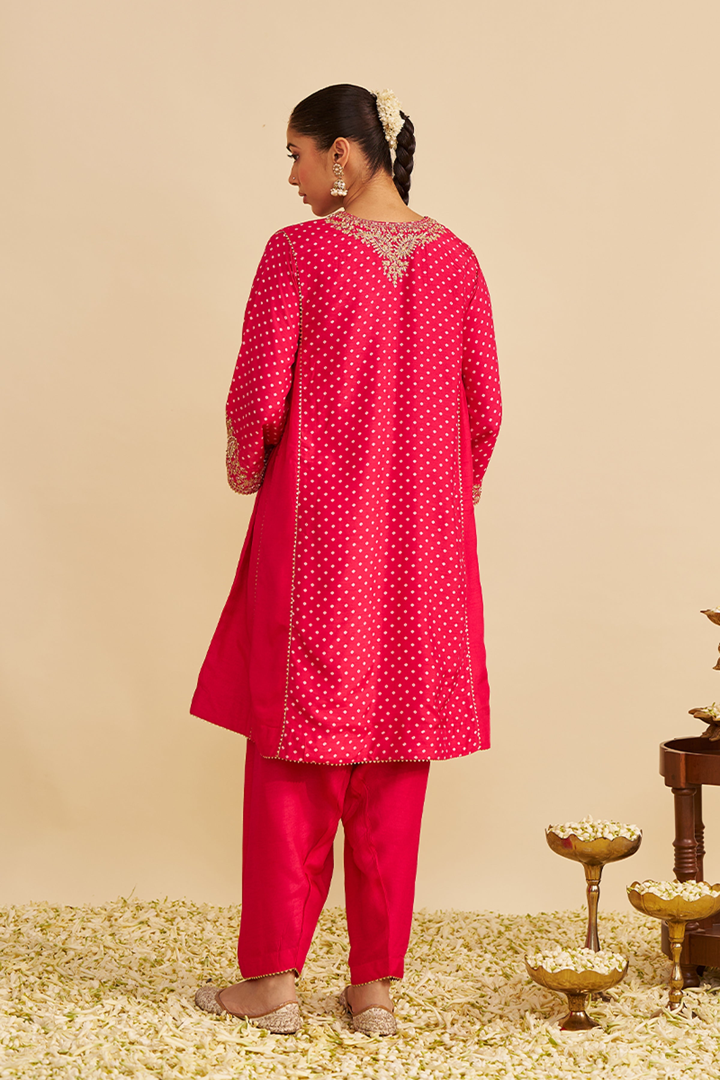 CHAUGA SALWAR HOT PINK ORANGE