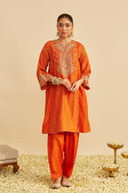 CHAUGA SALWAR HOT PINK ORANGE
