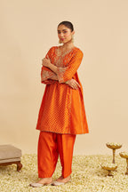 CHAUGA SALWAR HOT PINK ORANGE