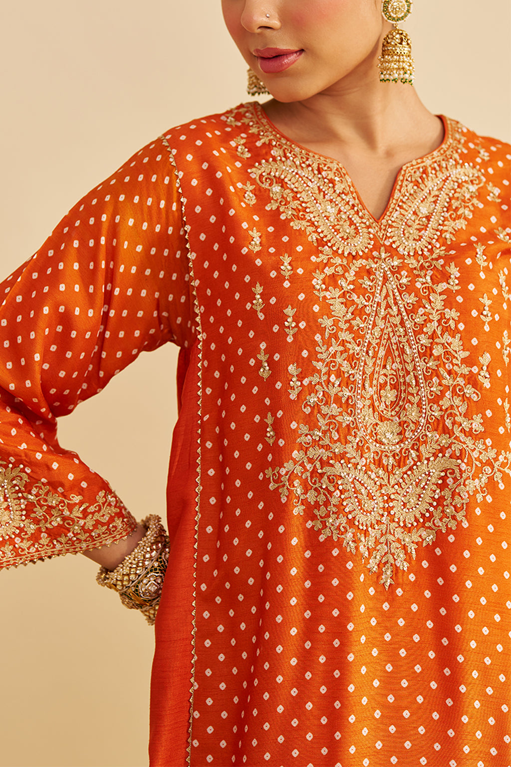 CHAUGA SALWAR HOT PINK ORANGE