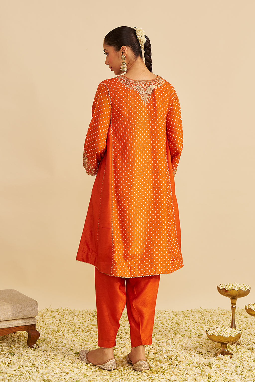 CHAUGA SALWAR HOT PINK ORANGE