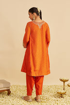 CHAUGA SALWAR HOT PINK ORANGE