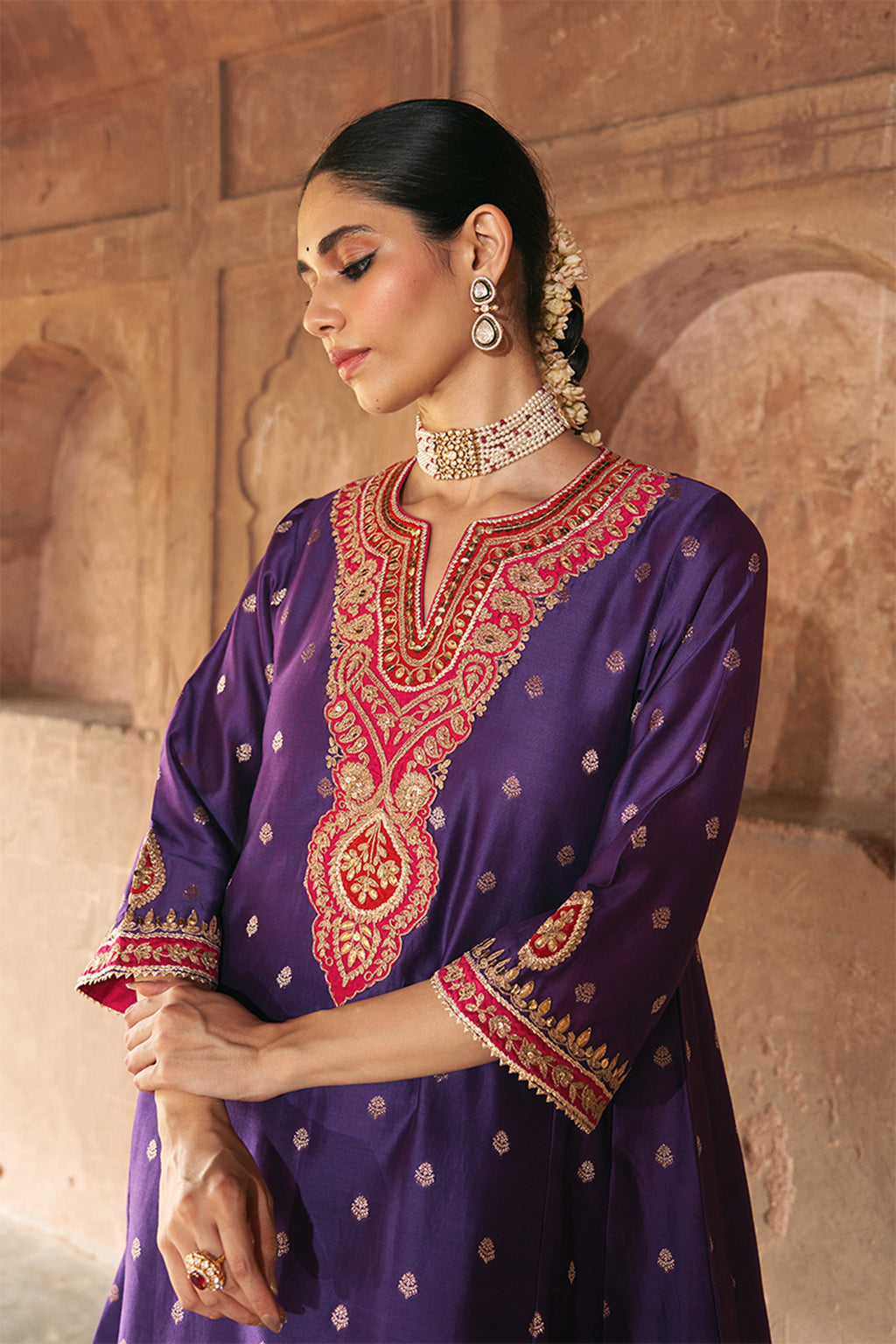CHAUGA SALWAR DUPATTA PURPLE