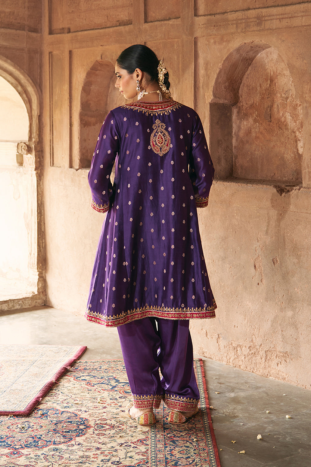 CHAUGA SALWAR DUPATTA PURPLE