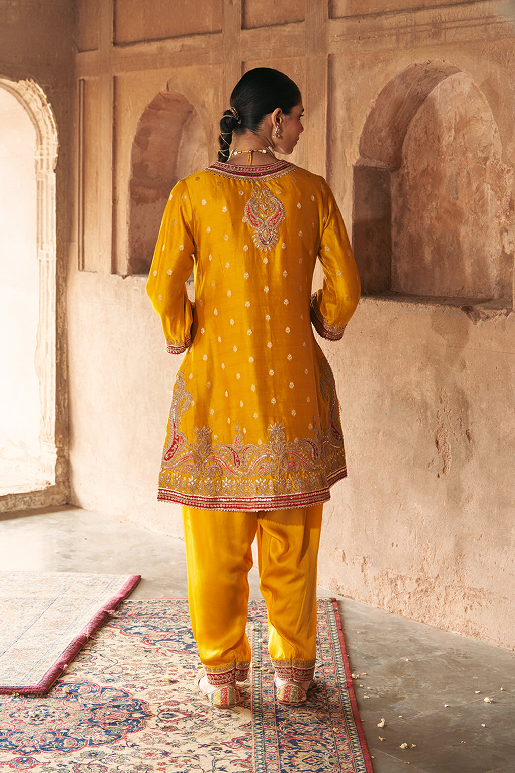 CHAUGA SALWAR DUPATTA MUSTARD