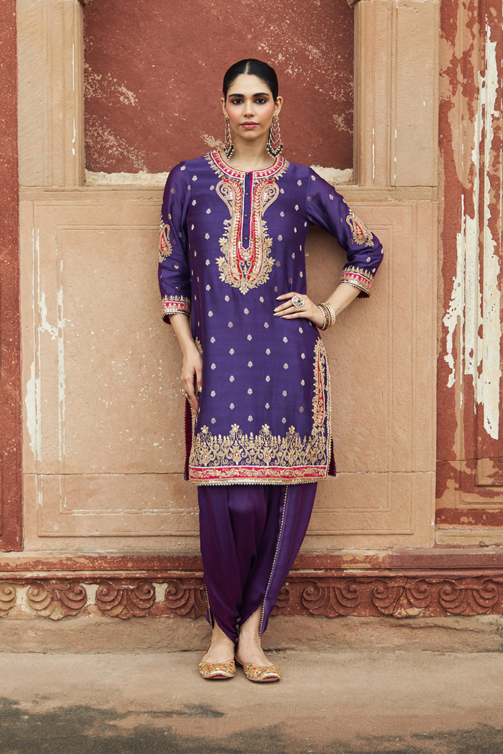 KURTA PANT DUPATTA PURPLE