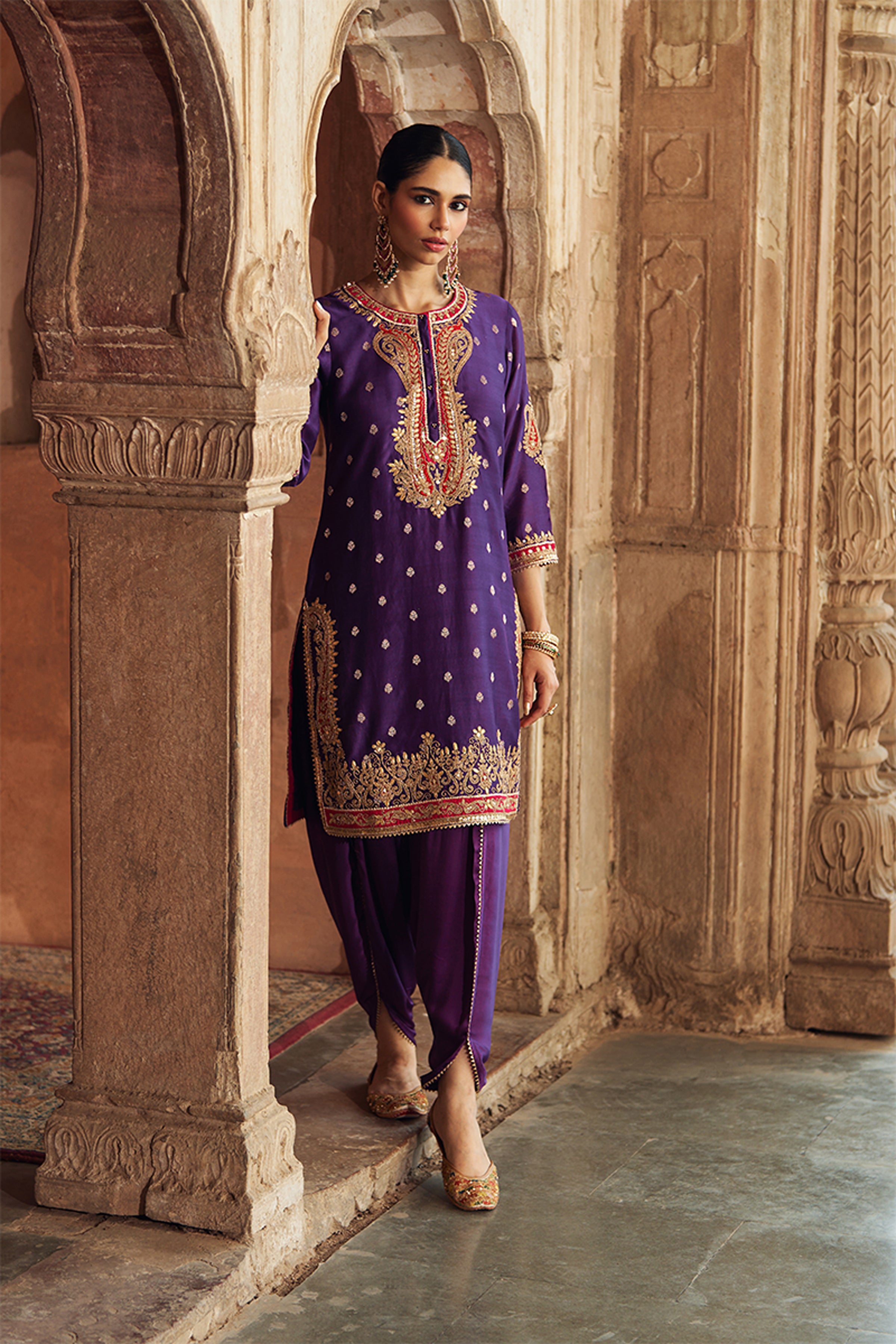 KURTA PANT DUPATTA PURPLE