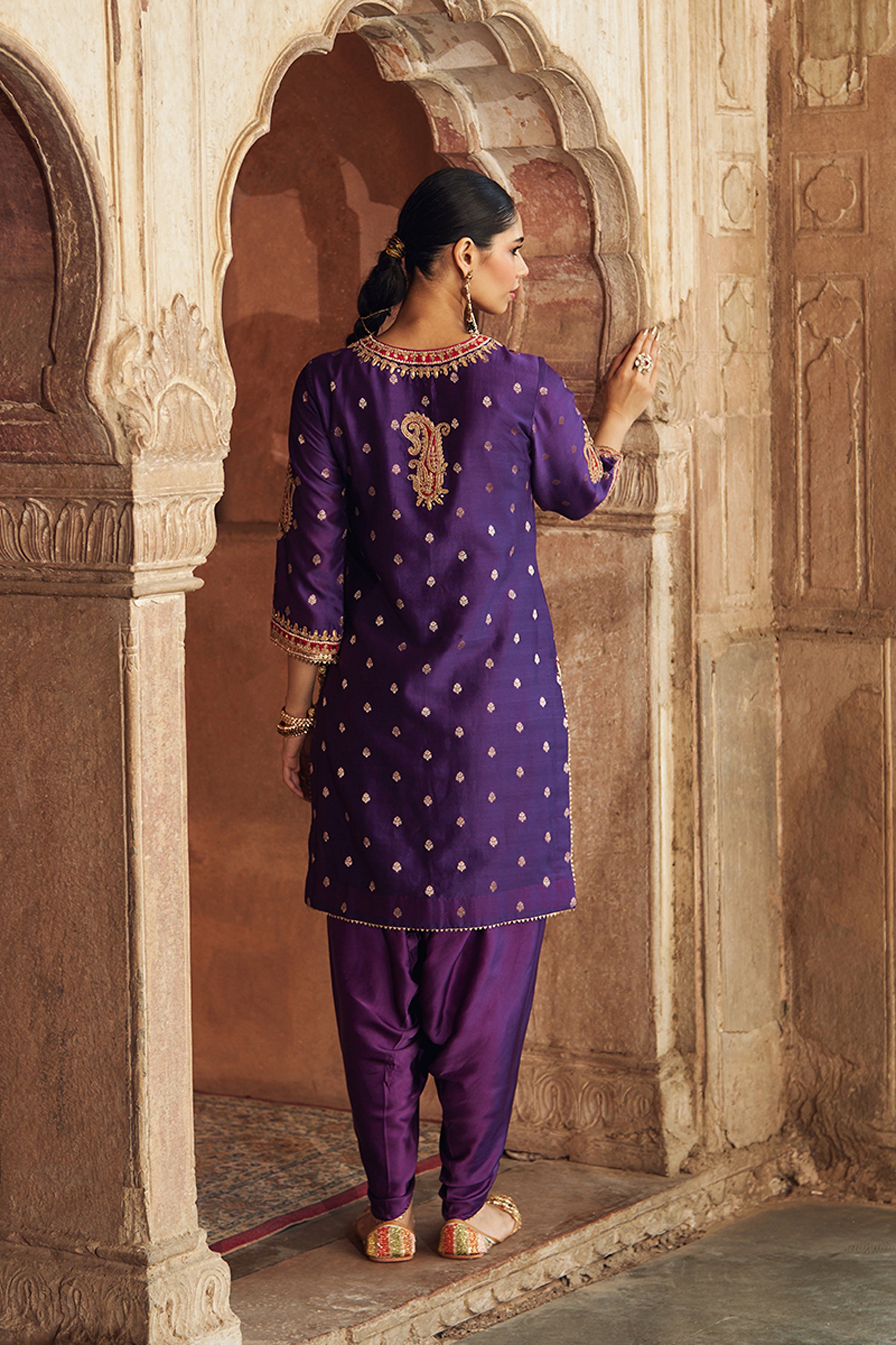 KURTA PANT DUPATTA PURPLE