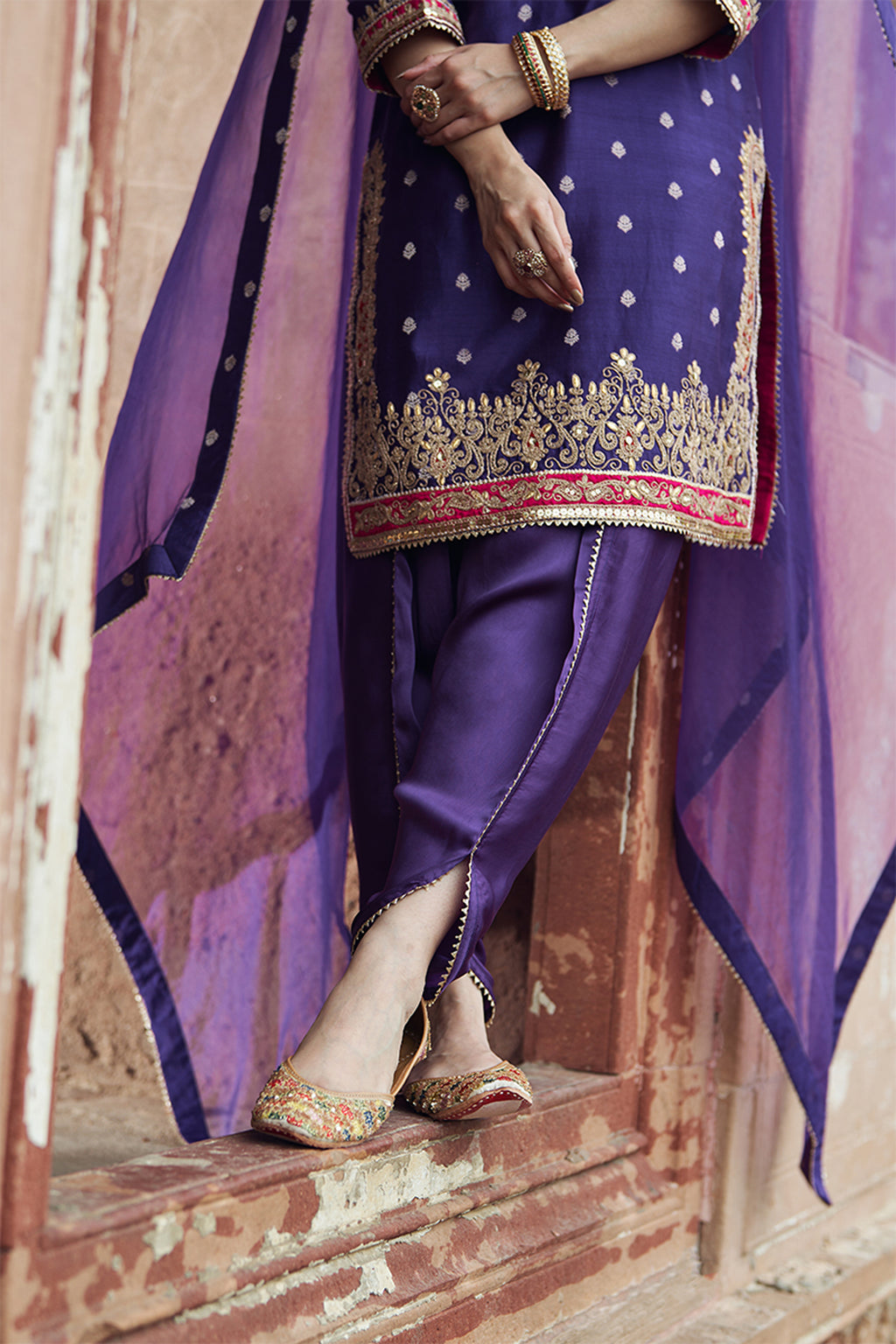 KURTA PANT DUPATTA PURPLE