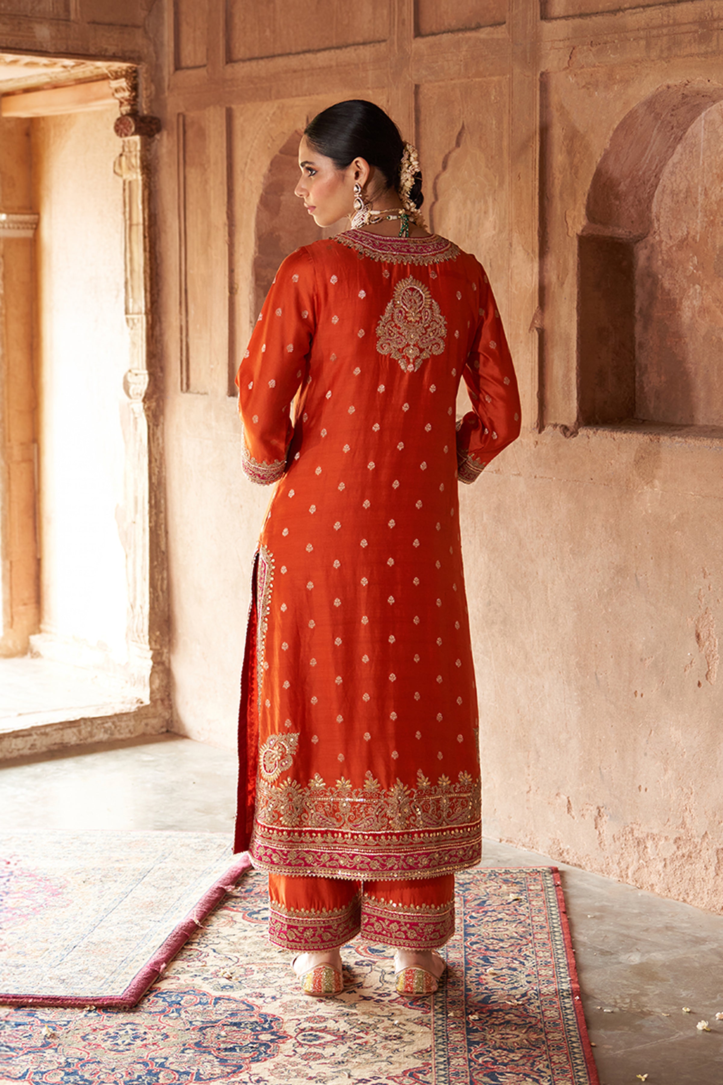 KURTA PANT DUPATTA ORANGE