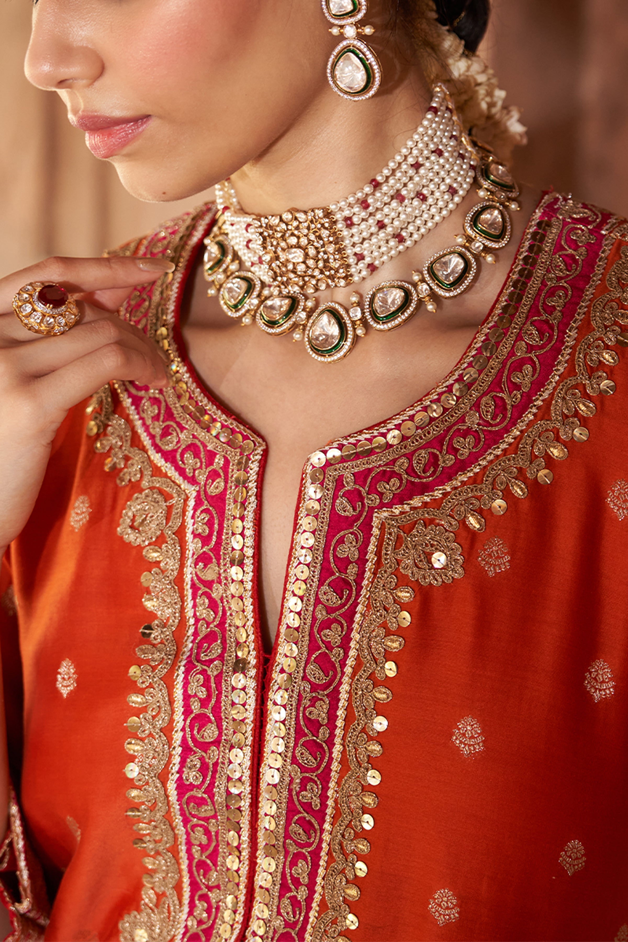 KURTA PANT DUPATTA ORANGE