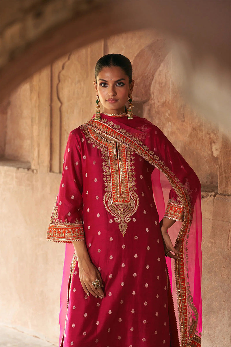 Kurta Pant Dupatta Hot Pink