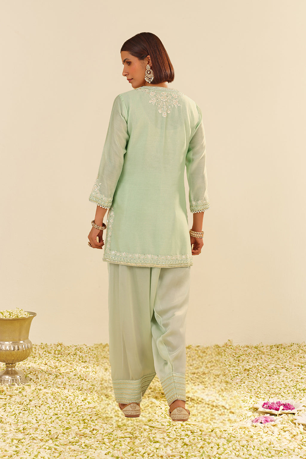 KURTA PANT DUPATTA MINT GREEN