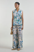 Blazer Pant Belt Beige-Green-Blue
