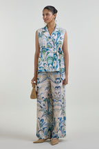 Blazer Pant Belt Beige-Green-Blue