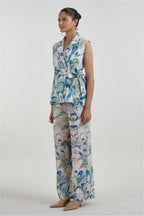 Blazer Pant Belt Beige-Green-Blue