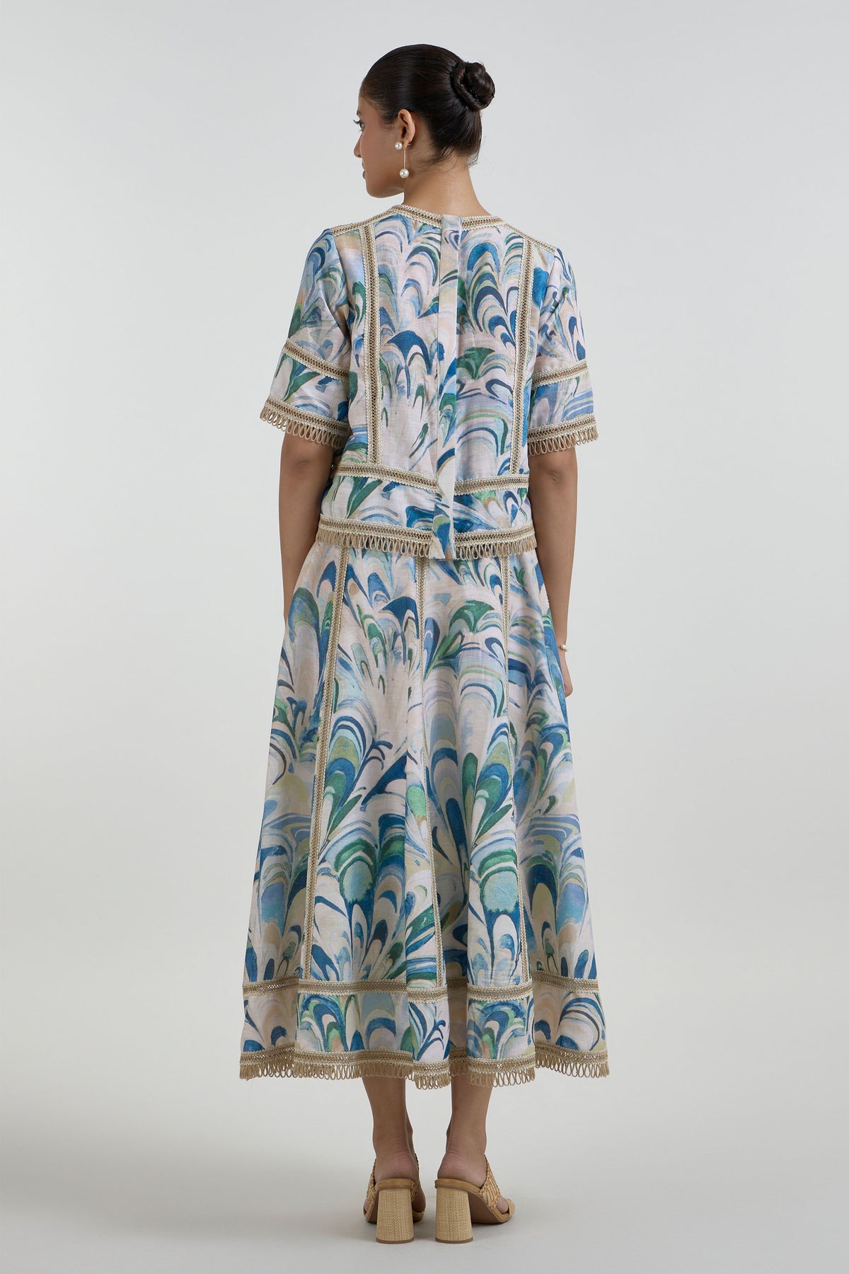 Skirt Top Beige-Green-Blue