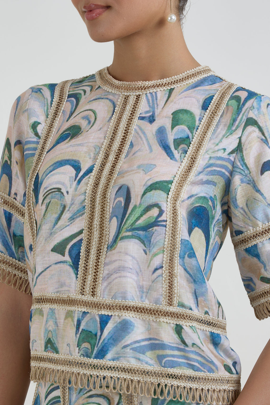 Skirt Top Beige-Green-Blue