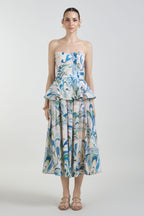 Skirt Peplum Beige-Green-Blue