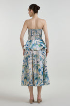Skirt Peplum Beige-Green-Blue