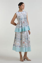 Skirt Top White-Teal