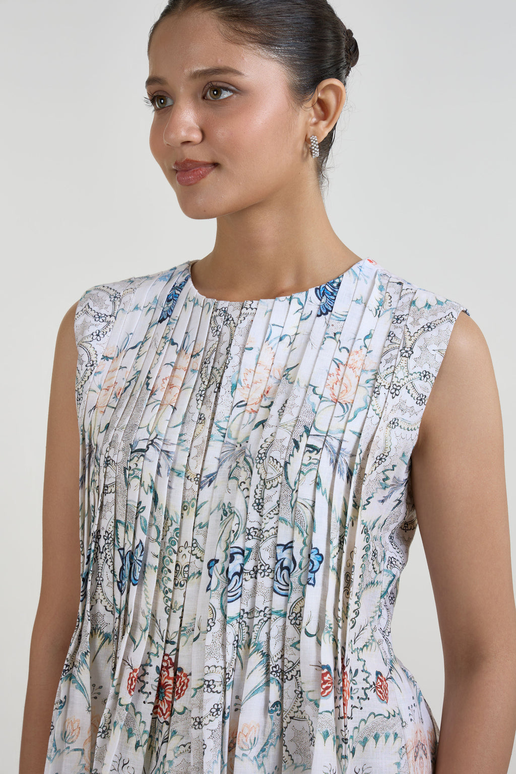 Skirt Top White-Teal