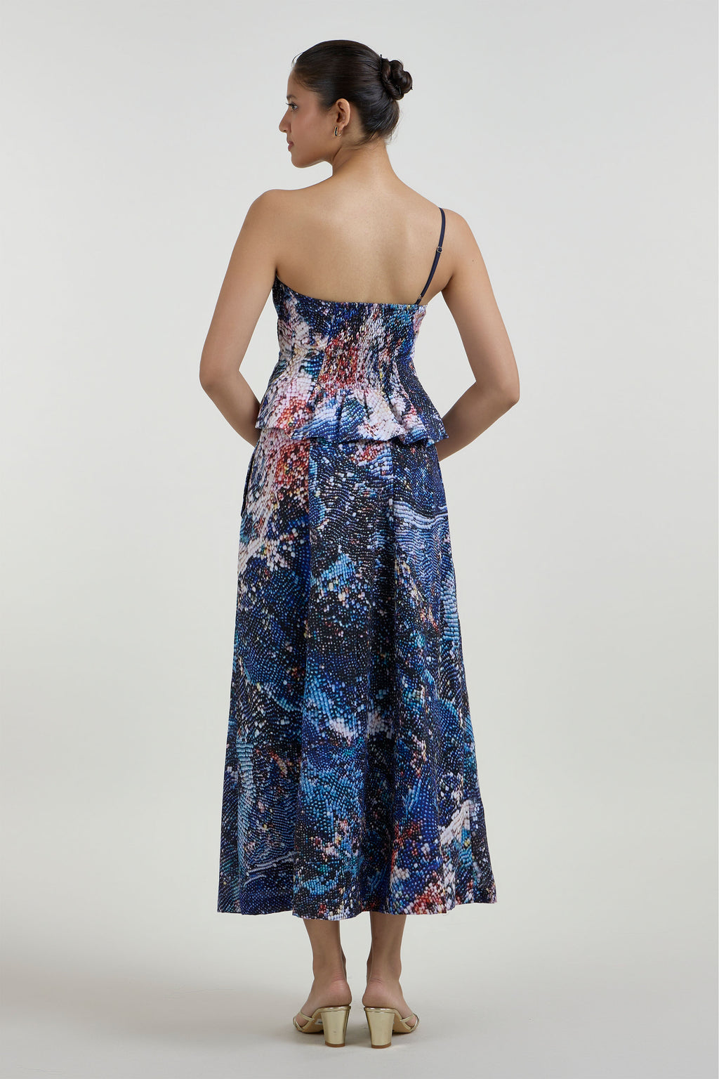 Skirt-Oneshoulder Top Multicolor